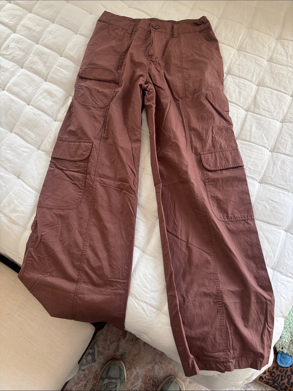 wild fable Wide-Leg Cargo Pants — Rust